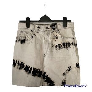 Topshop Tie Dye Denim Mini Skirt